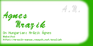 agnes mrazik business card