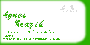 agnes mrazik business card